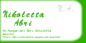 nikoletta abri business card