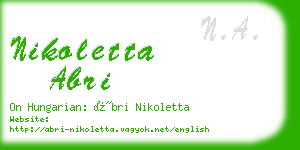 nikoletta abri business card